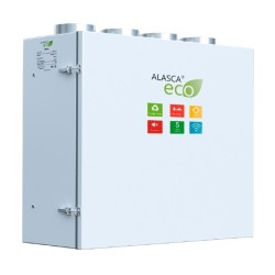 ECO V200EC W Pro, Вентиляционная установка Alasca ECO приточно-вытяжная с энтальпийным пластинчатым рекуператором + смес. узел, заслонки, датчики