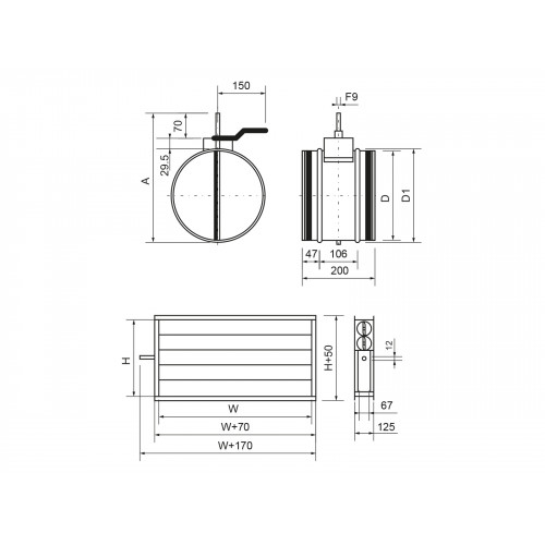 Клапан с приводом Ecoclima Pro Vent ECT VAL-T 200+R220 Клапан с приводом Ecoclima Pro Vent ECT VAL-T 200+R220